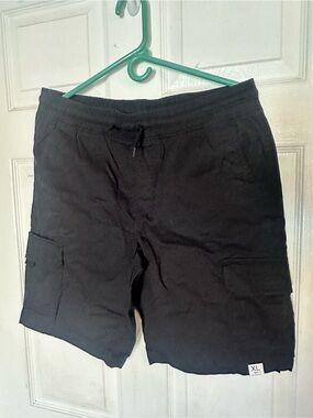 Boy’s Black Cargo Drawstring Shorts